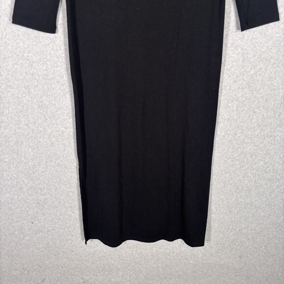 The Nines Hatch Maternity Dress Medium Midi Ribbed Slits Minimal Quiet Basic - Picture 3 of 12